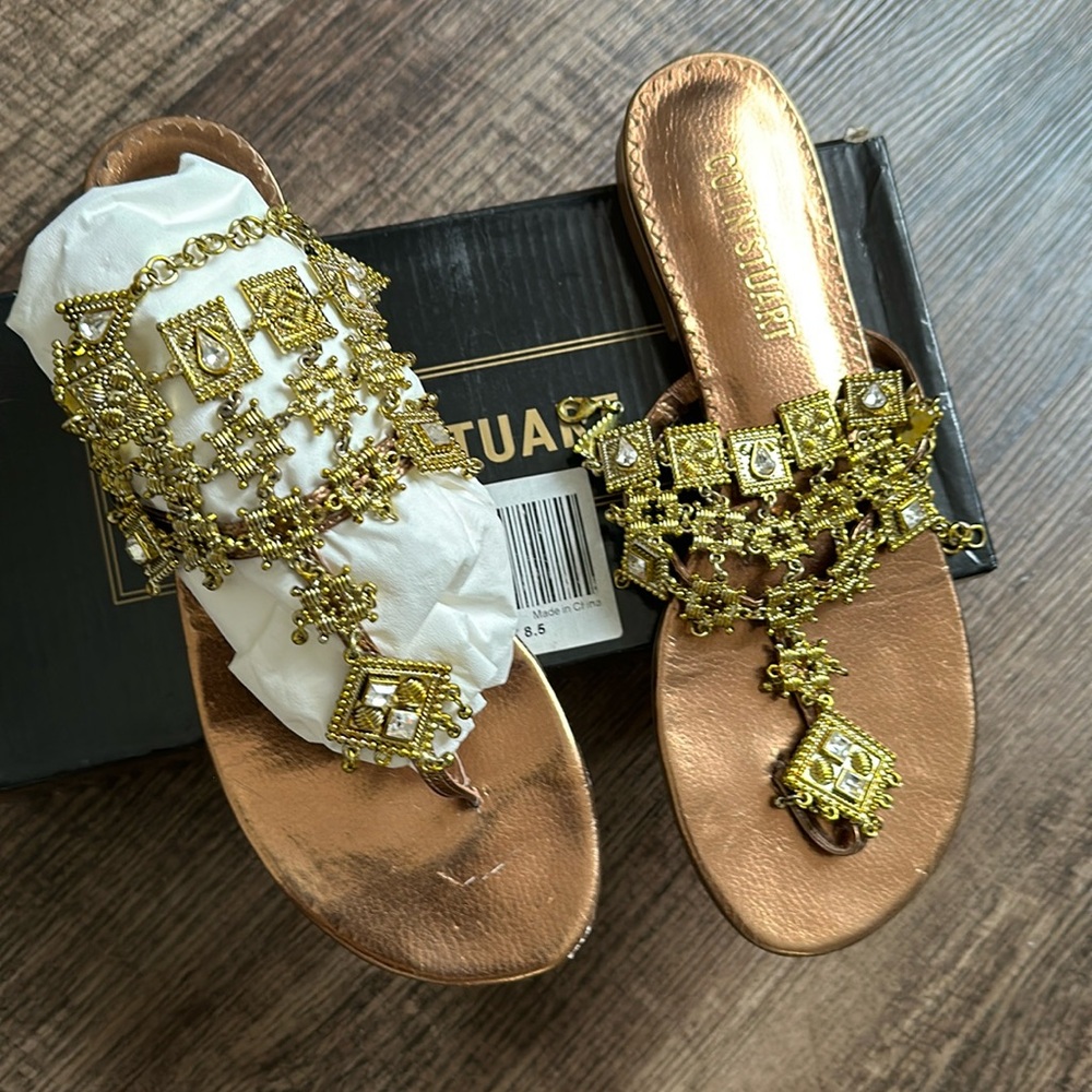 Authentic COLIN STUART GOLD SANDALS